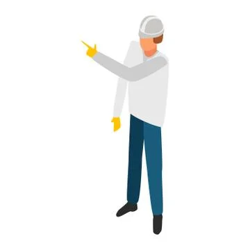 Man manager construction icon, isometric style Stock Illustration
