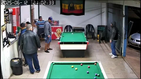 Man Manages To Hacky Sack Pool Ball Back To Table, Campo Grande, Mato Grosso do  Stock Footage 311528152