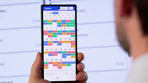 Man Managing Project Schedule Using Software Tool Vídeo Stock 335458671