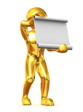 Man with manuscript. 3d Man with manuscript. 3d Copyright: xZoonar.com/Mak... Stock Photos