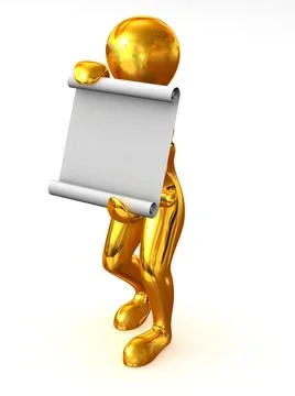 Man with manuscript. 3d Man with manuscript. 3d Copyright: xZoonar.com/Mak... Stock Photos