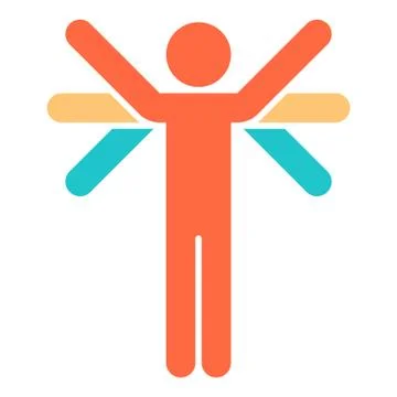 Man With Many Hands Flat Icon Illustrazione stock