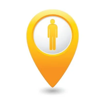 Man MAP pointer yellow Stock Illustration