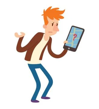 Man with map vector Stock Illustration