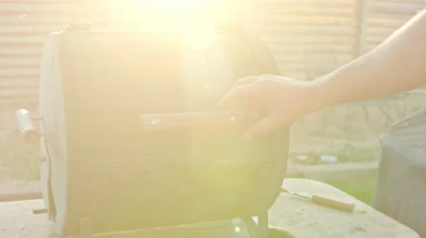 Man Marinating BBQ Chicken Stock Footage 64721941