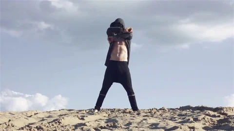 Man in mask Stock Footage 77210123