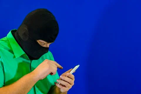 The man in the mask. hacker Stock Photos