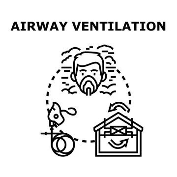 Man in mask regulating indoor air quality concept Ilustración de archivo