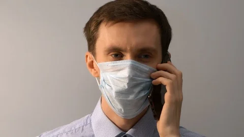 Man mask telephone Video stock 120418283