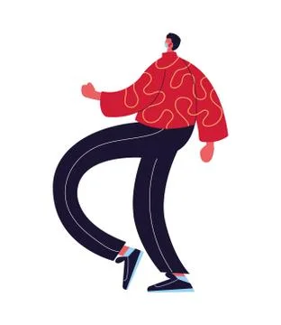 Man with mask walking with objects on Stock Illustration