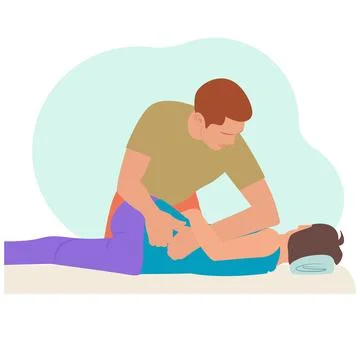 Man massaging a customer Stock Illustration