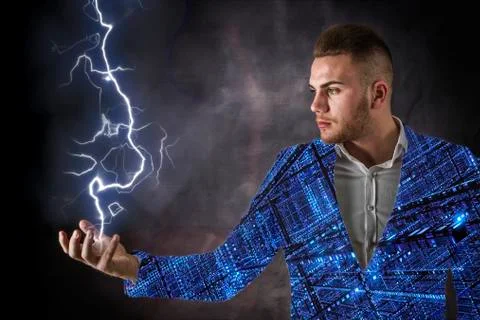 Man In Matrix Suit 스톡 사진