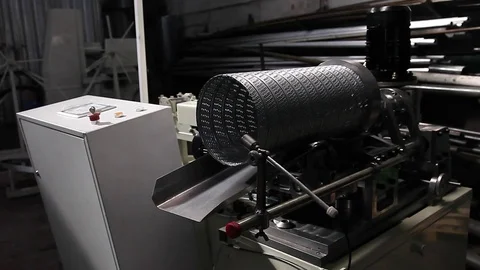 Man measures the length of the future dump truck filter Stock Footage 83909415