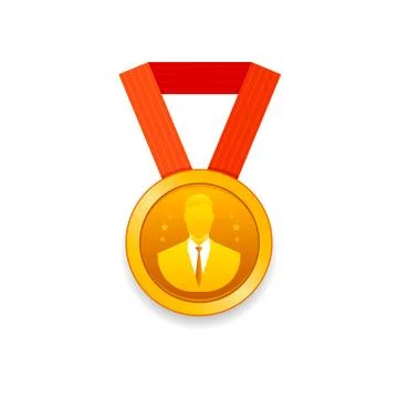 Man on medal Stock Illustration