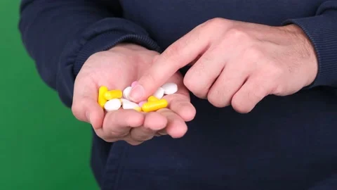 Man medical pills Stock Footage 239673548