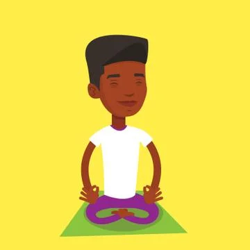 Man meditating in lotus pose vector illustration Stock Illustration