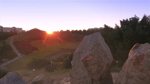 Man meditating in nature Stock Footage 82062016