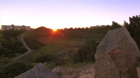 Man meditating in nature Stock Footage 82062036