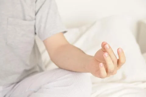Man meditating Foto stock