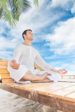 Man meditating Stock Photos