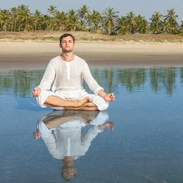 Man meditating Stock Photos