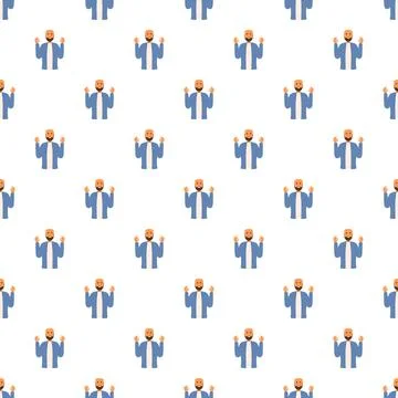 Man meditating in a relaxed pose seamless pattern Stock Illustration