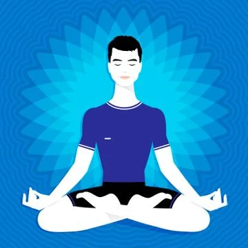 Man. Meditation Stock Illustration