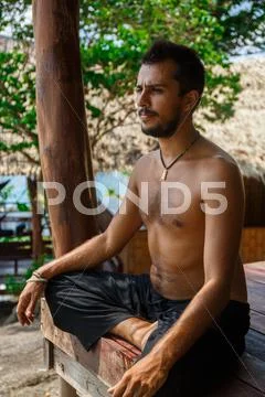 Man in meditation Stock Photos
