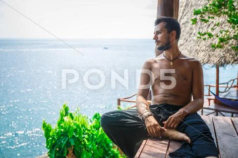 Man in meditation Stock Photos