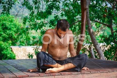 Man in meditation Stock Photos