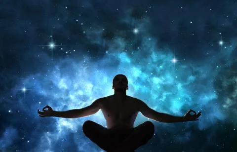 Man in meditation Stock Photos