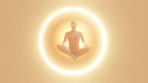 Man in meditation pose, seamless loop Video stock 158763597