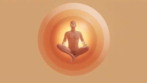 Man in meditation pose, seamless loop 動画素材 158763598