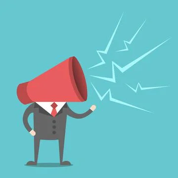 Man with megaphone head Stock Illustration