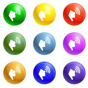 Man megaphone icons set vector Stock Illustration