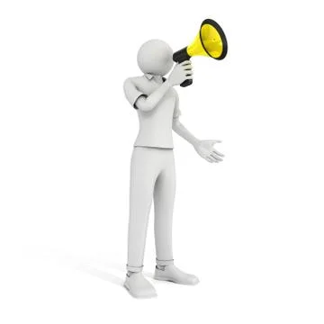 Man with Megaphone Stock Illustration