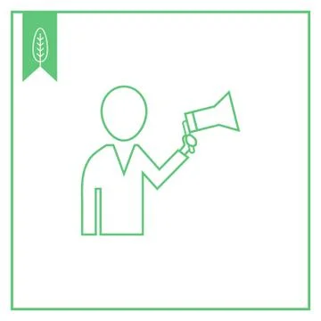 Man with megaphone Stock Illustration