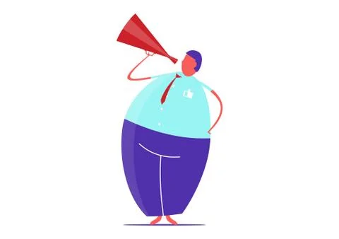 Man with megaphone Stock Illustration