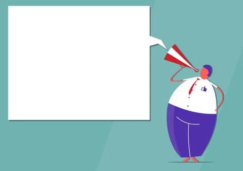 Man with megaphone Stock Illustration