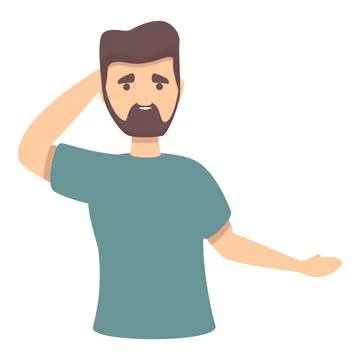 Man memory icon cartoon vector. Alzheimer dementia 스톡 일러스트