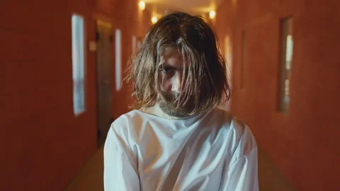 Man With Mental Disability In Straitjacket Stock Footage 252066267