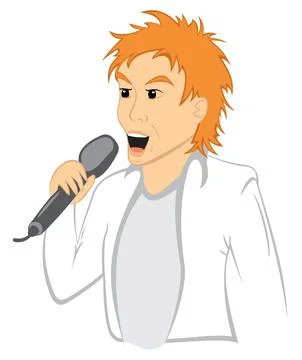 Man with mic Stock Illustration