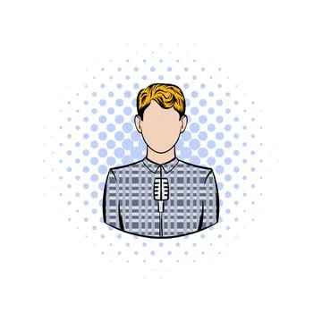 Man with microphone comics icon Stock-Illustration