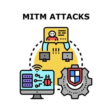 Man in the middle attack concept vector icon Stock Illustration