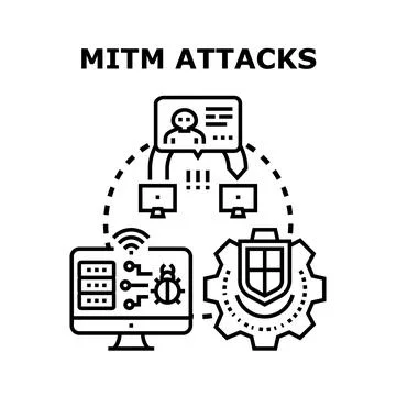Man in the middle attack concept vector icon Stockillustratie
