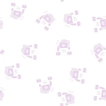 Man in middle attacks glyph seamless pattern 스톡 일러스트