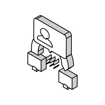 Man in middle attacks isometric icon vector illustration Stock Illustration