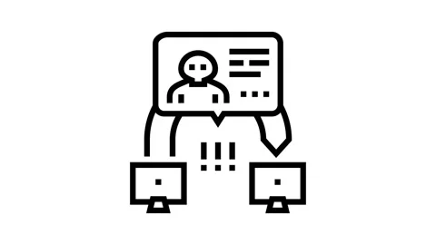 Man in middle attacks line icon animation Stock-Footage 224391668