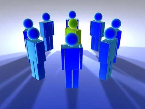 Man in the middle Stock Illustration