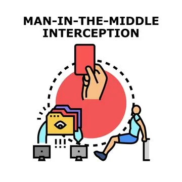 Man in the middle interception concept Stock Illustration